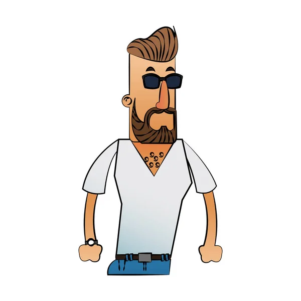 Isolerade hipster man tecknade design — Stock vektor