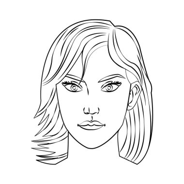 İzole kadın karikatür tasarım