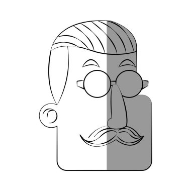 İzole hipster adam karikatür tasarım