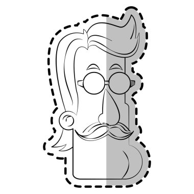 İzole hipster adam karikatür tasarım