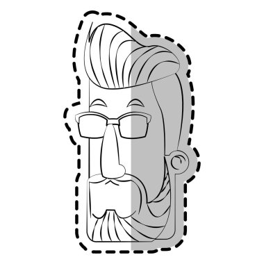 İzole hipster adam karikatür tasarım