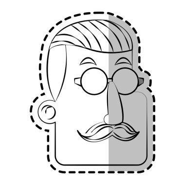 İzole hipster adam karikatür tasarım