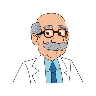 İzole doktor karikatür tasarım