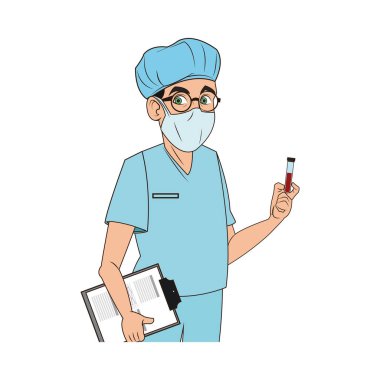 İzole doktor karikatür tasarım