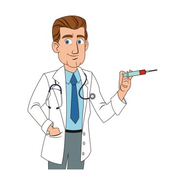 İzole doktor karikatür tasarım