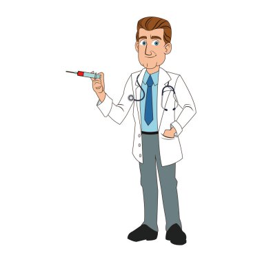 İzole doktor karikatür tasarım