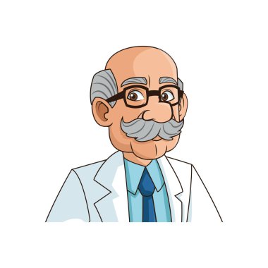 İzole doktor karikatür tasarım