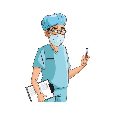 İzole doktor karikatür tasarım