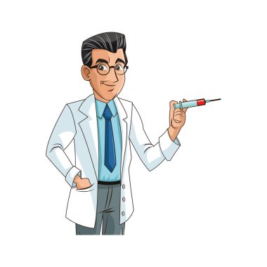 İzole doktor karikatür tasarım