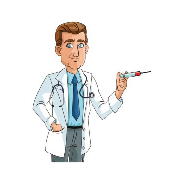 İzole doktor karikatür tasarım