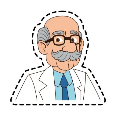 İzole doktor karikatür tasarım