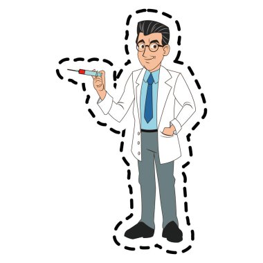 İzole doktor karikatür tasarım