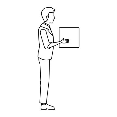 Kutu tasarımı ile izole karikatür