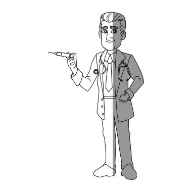 İzole doktor karikatür tasarım