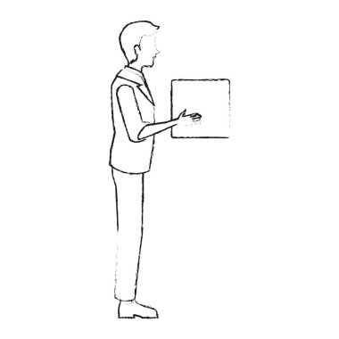 Kutu tasarımı ile izole karikatür