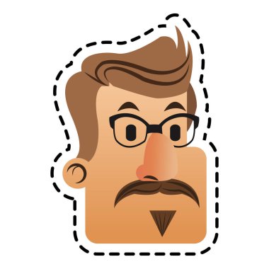 İzole hipster adam karikatür tasarım