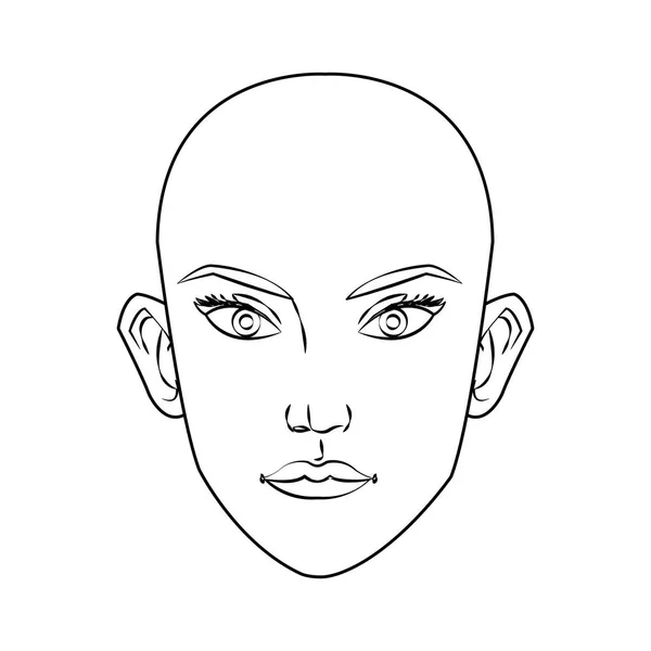 Diseño de dibujos animados de cara de mujer aislada — Vector de stock