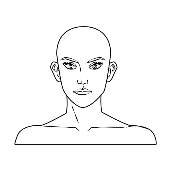 Diseño de dibujos animados de cara de mujer aislada — Vector de stock