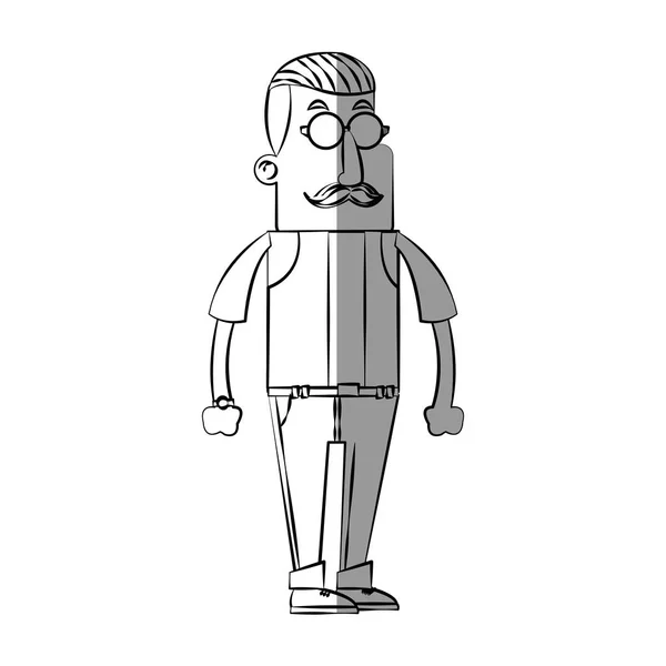 Isolé hipster homme dessin animé design — Image vectorielle