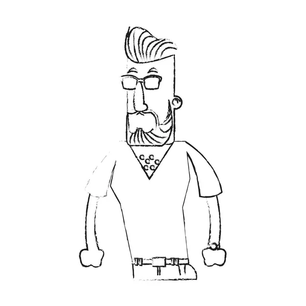 Izolované bokovky muž kreslený design — Stockový vektor