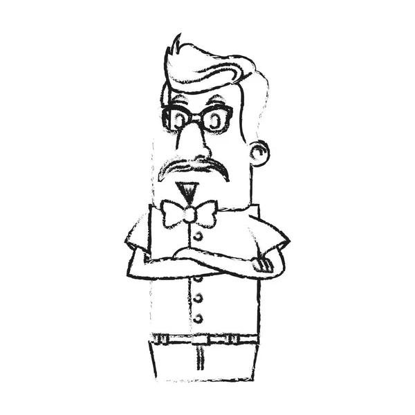 Isolado homem hipster desenho animado — Vetor de Stock