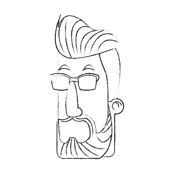 Isolé hipster homme dessin animé design — Image vectorielle