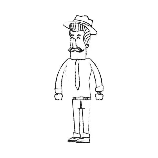 Isolado homem hipster desenho animado — Vetor de Stock