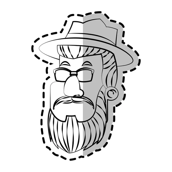 Isolierte Hipster Mann Cartoon-Design — Stockvektor