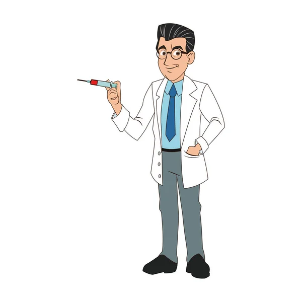 격리 된 의사 만화 디자인 — 스톡 벡터