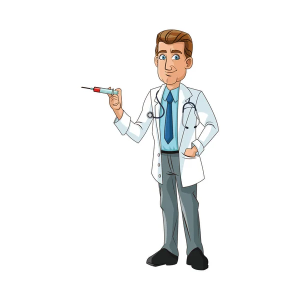 Diseño de dibujos animados médico aislado — Vector de stock