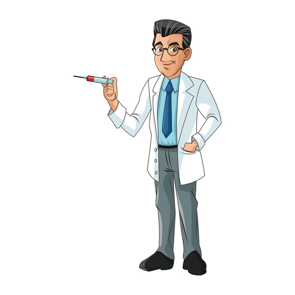 격리 된 의사 만화 디자인 — 스톡 벡터