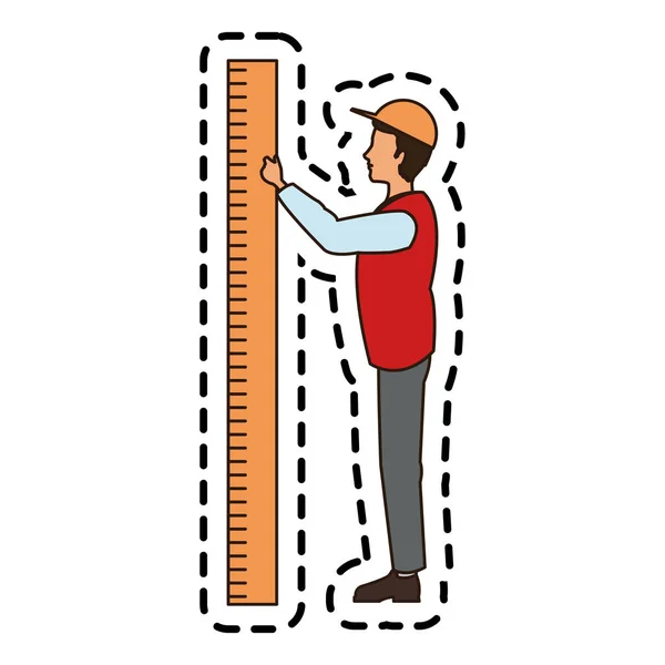 Isolated man cartoon and ruler design — Stock Vector