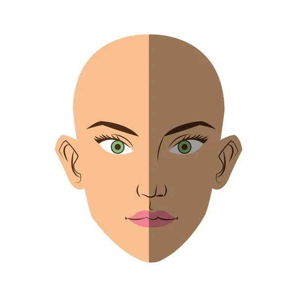 Isolé femme visage dessin animé design — Image vectorielle