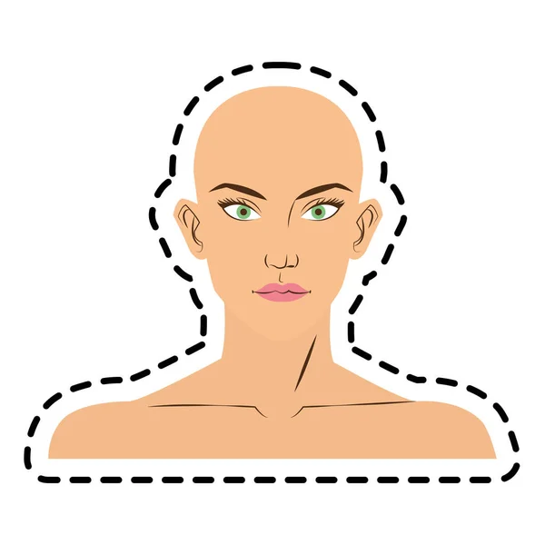 Isolé femme visage dessin animé design — Image vectorielle