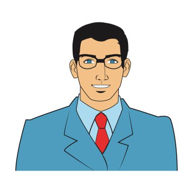 Takım elbise tasarımı ile izole karikatür