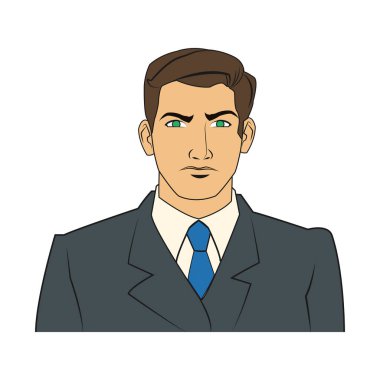 Takım elbise tasarımı ile izole karikatür