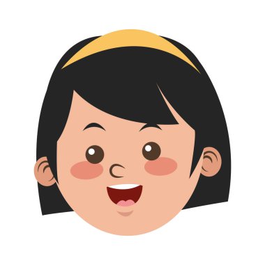 İzole kız çizgi film tasarım