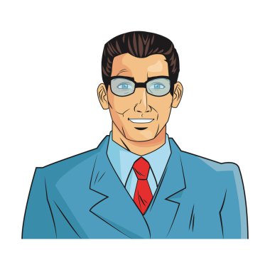 Takım elbise tasarımı ile izole karikatür