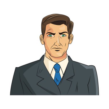 Takım elbise tasarımı ile izole karikatür