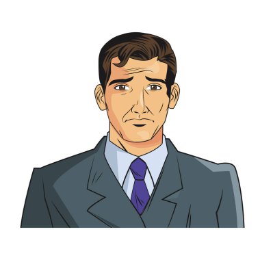 Takım elbise tasarımı ile izole karikatür