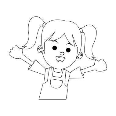 İzole kız çizgi film tasarım