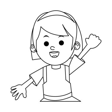 İzole kız çizgi film tasarım