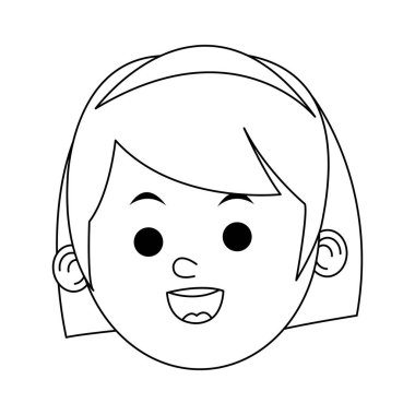 İzole kız çizgi film tasarım