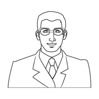 Takım elbise tasarımı ile izole karikatür