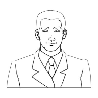 Takım elbise tasarımı ile izole karikatür