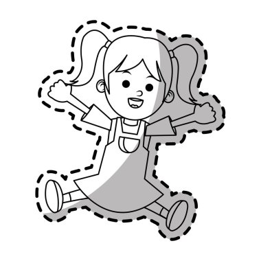 İzole kız çizgi film tasarım