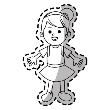 İzole kız çizgi film tasarım