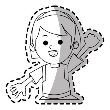 İzole kız çizgi film tasarım