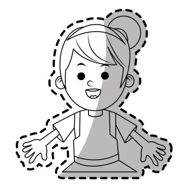 İzole kız çizgi film tasarım