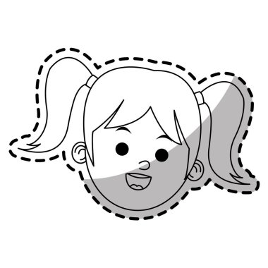 İzole kız çizgi film tasarım